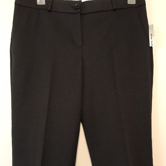 NWT Zac & Rachel Textured, Slim Ankle Pants in black. Size 12 - Picture 2 of 10